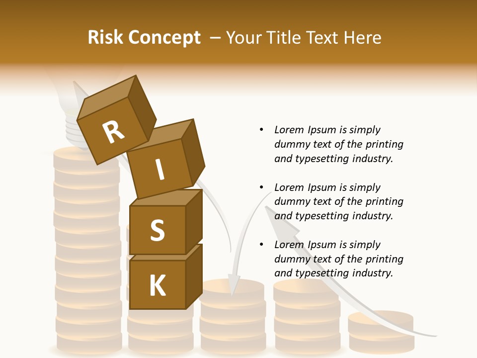 A Light Bulb Sitting On Top Of Stacks Of Coins PowerPoint Template
