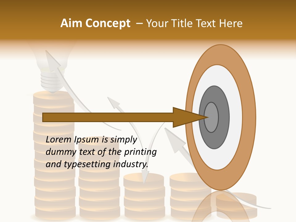 A Light Bulb Sitting On Top Of Stacks Of Coins PowerPoint Template