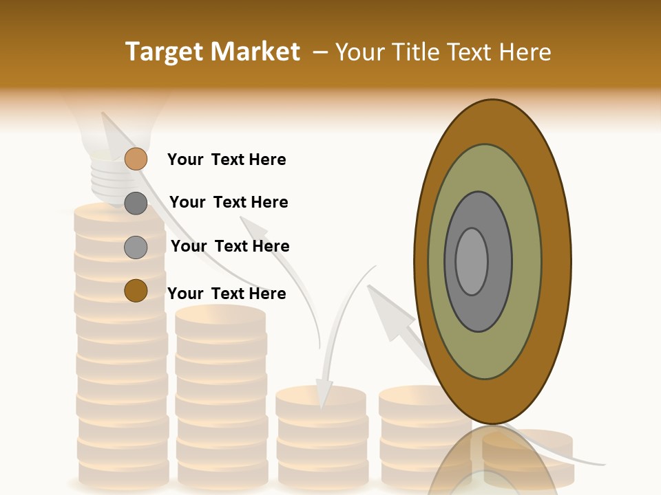 A Light Bulb Sitting On Top Of Stacks Of Coins PowerPoint Template