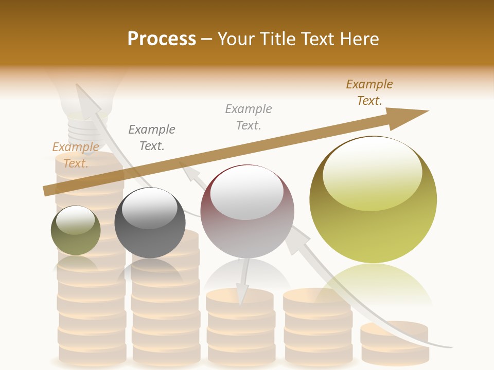 A Light Bulb Sitting On Top Of Stacks Of Coins PowerPoint Template