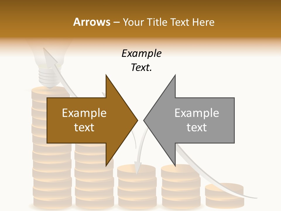 A Light Bulb Sitting On Top Of Stacks Of Coins PowerPoint Template