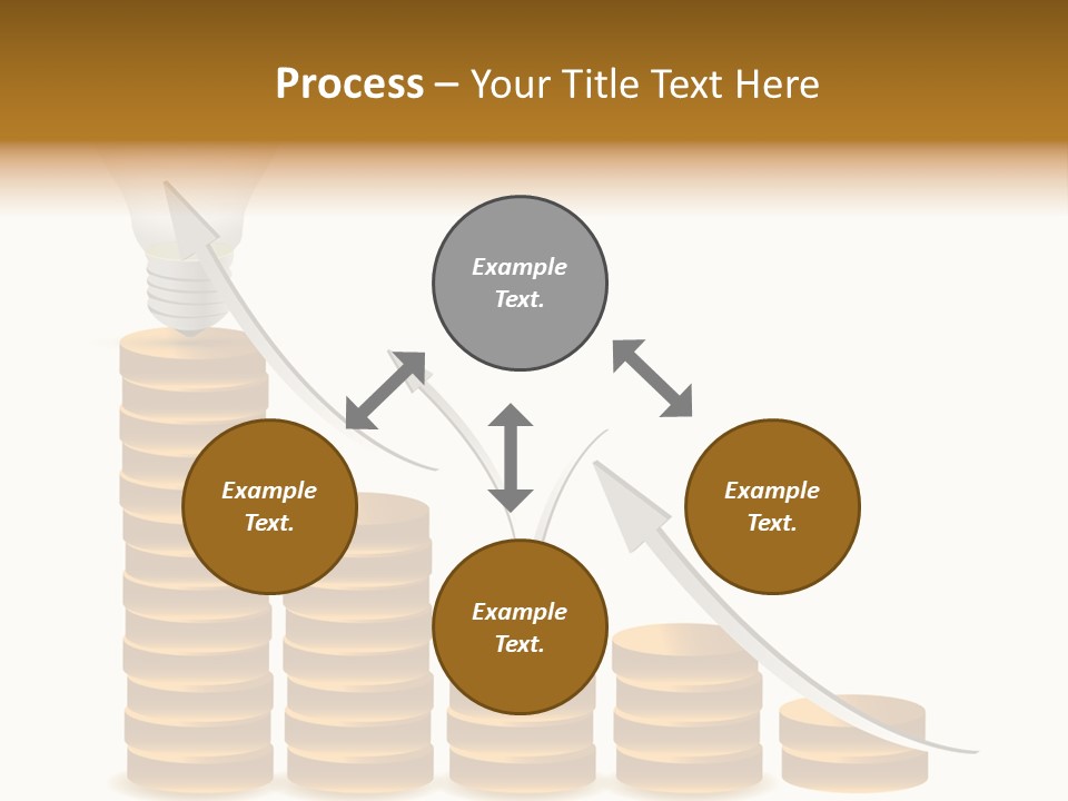 A Light Bulb Sitting On Top Of Stacks Of Coins PowerPoint Template