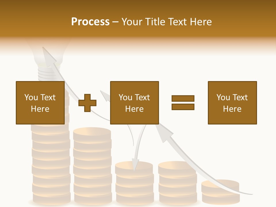 A Light Bulb Sitting On Top Of Stacks Of Coins PowerPoint Template
