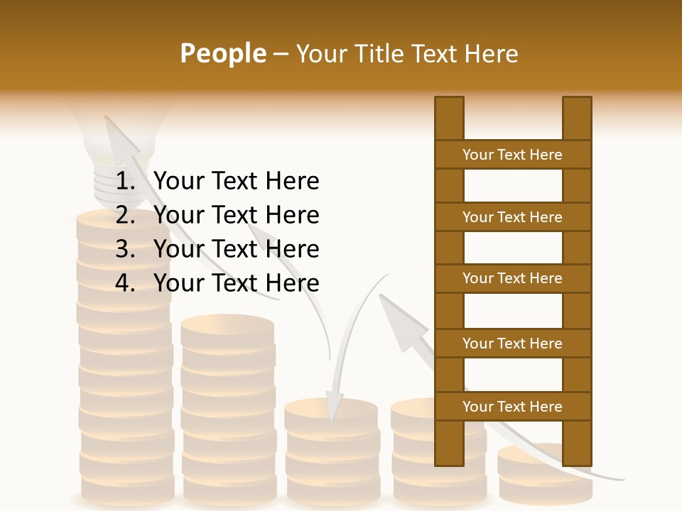 A Light Bulb Sitting On Top Of Stacks Of Coins PowerPoint Template