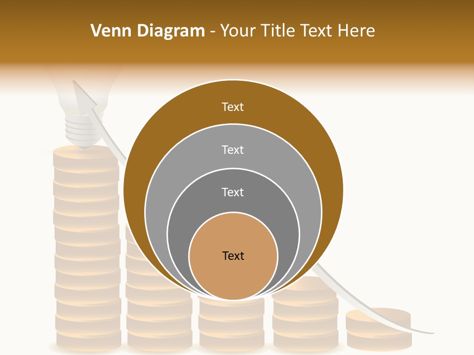 A Light Bulb Sitting On Top Of Stacks Of Coins PowerPoint Template