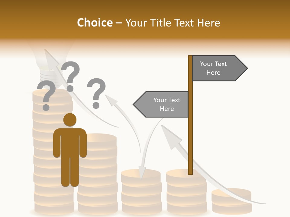 A Light Bulb Sitting On Top Of Stacks Of Coins PowerPoint Template