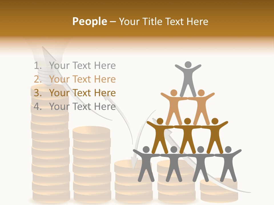 A Light Bulb Sitting On Top Of Stacks Of Coins PowerPoint Template