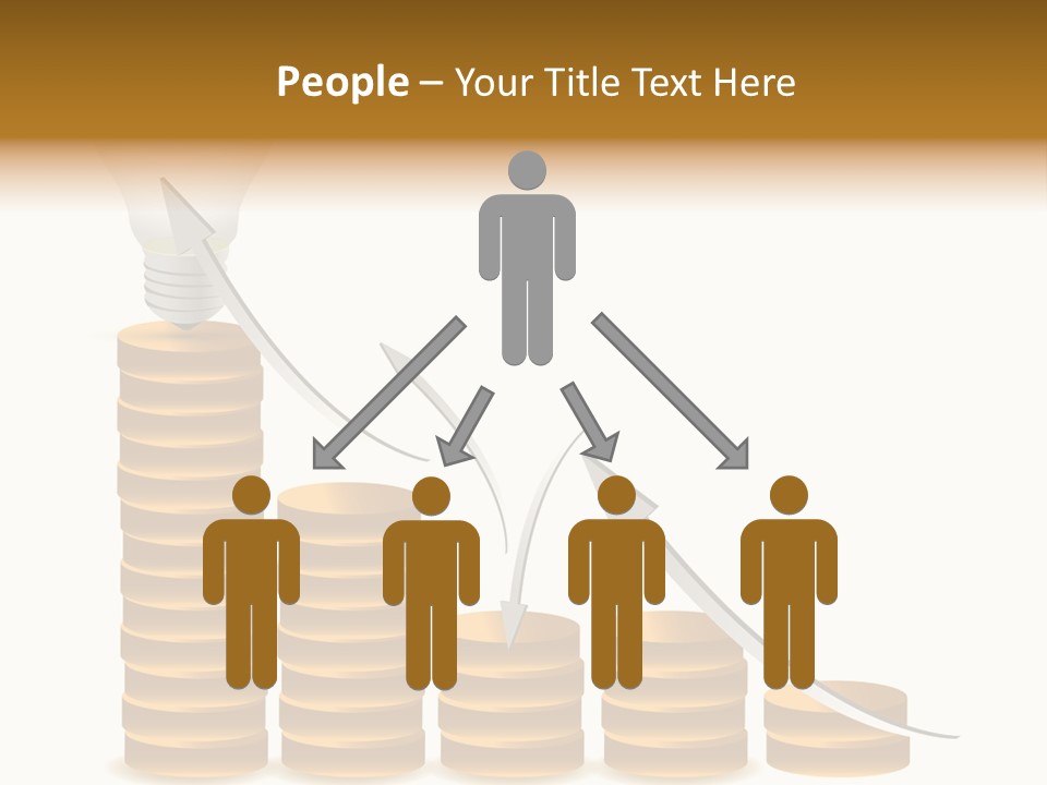 A Light Bulb Sitting On Top Of Stacks Of Coins PowerPoint Template