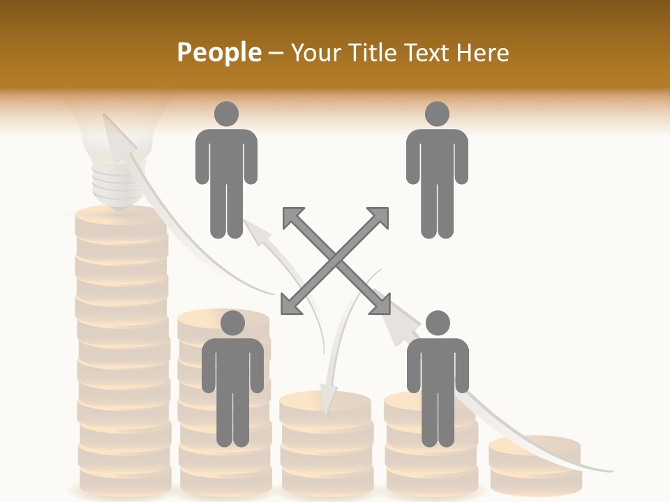A Light Bulb Sitting On Top Of Stacks Of Coins PowerPoint Template