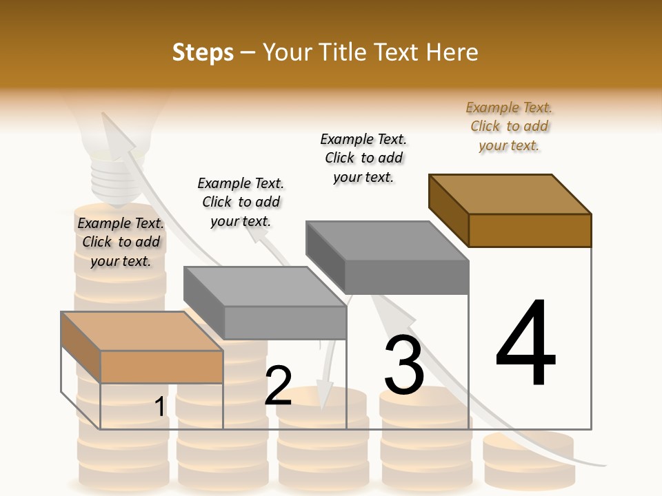 A Light Bulb Sitting On Top Of Stacks Of Coins PowerPoint Template