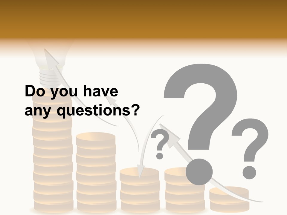 A Light Bulb Sitting On Top Of Stacks Of Coins PowerPoint Template