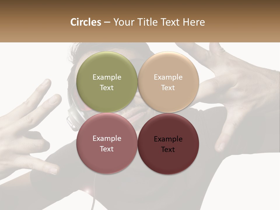 A Man With Headphones And Sunglasses Listening To Music PowerPoint Template