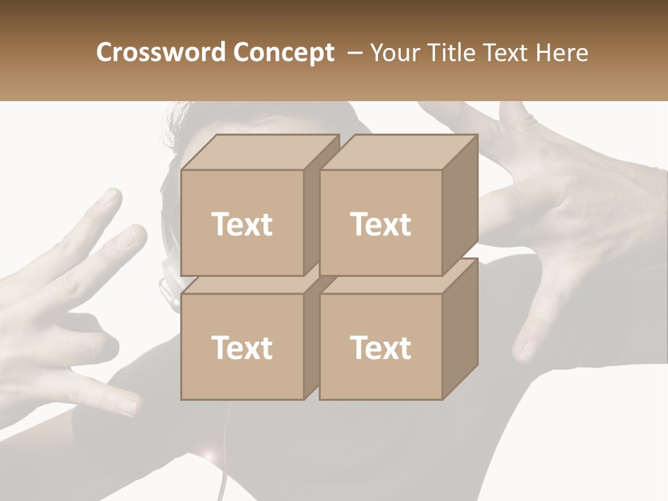 A Man With Headphones And Sunglasses Listening To Music PowerPoint Template