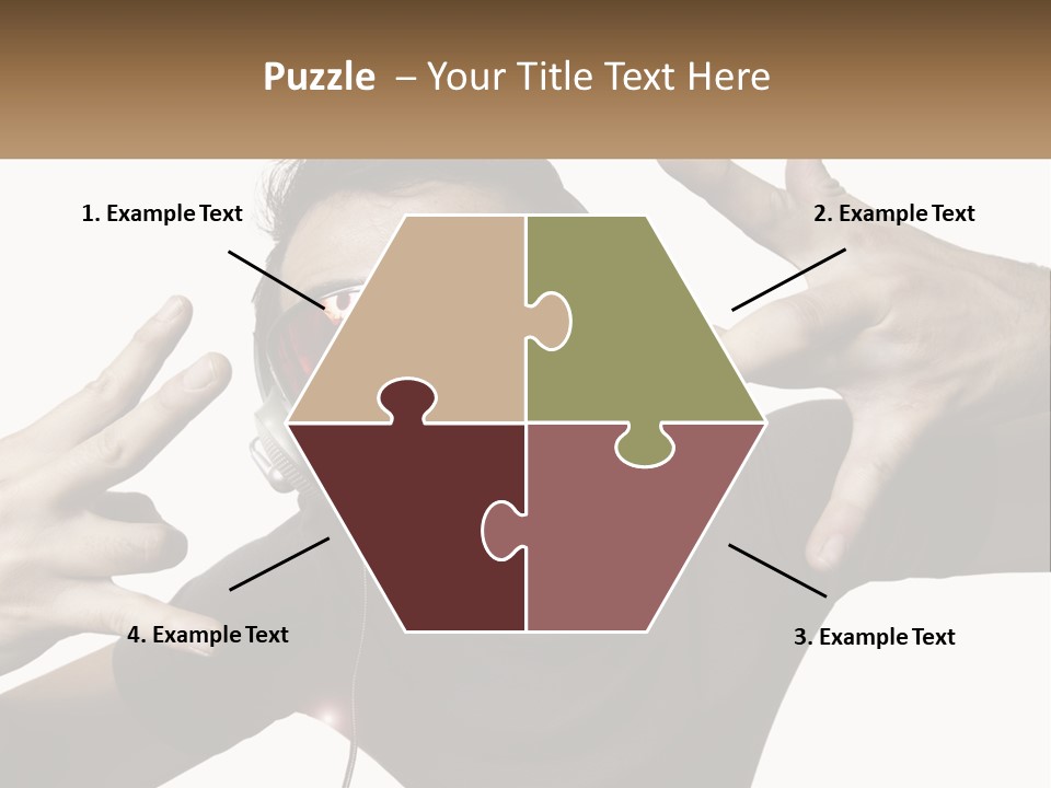 A Man With Headphones And Sunglasses Listening To Music PowerPoint Template