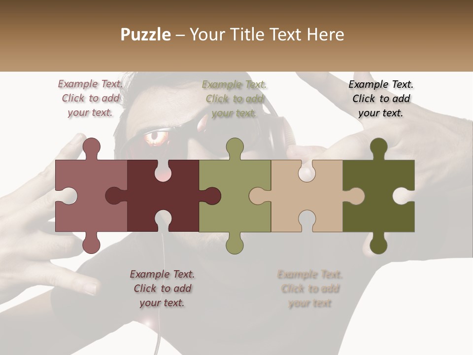 A Man With Headphones And Sunglasses Listening To Music PowerPoint Template