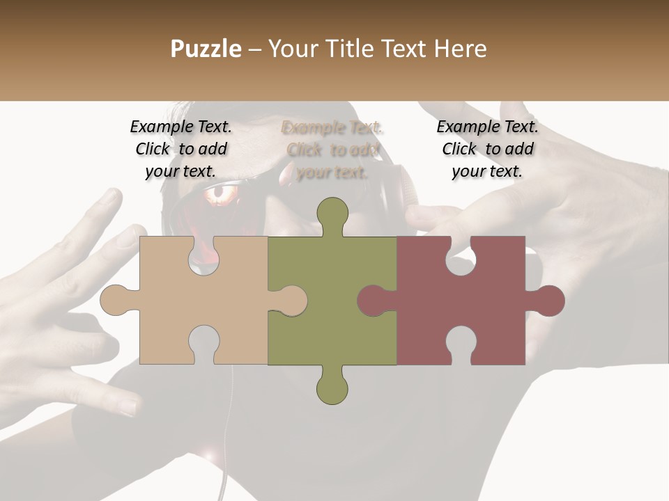 A Man With Headphones And Sunglasses Listening To Music PowerPoint Template