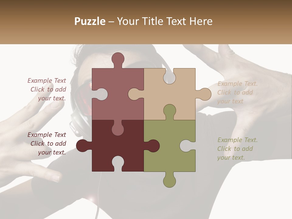 A Man With Headphones And Sunglasses Listening To Music PowerPoint Template