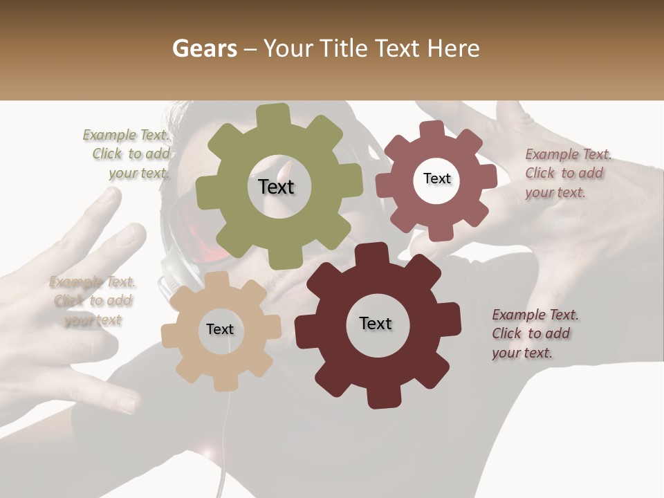 A Man With Headphones And Sunglasses Listening To Music PowerPoint Template