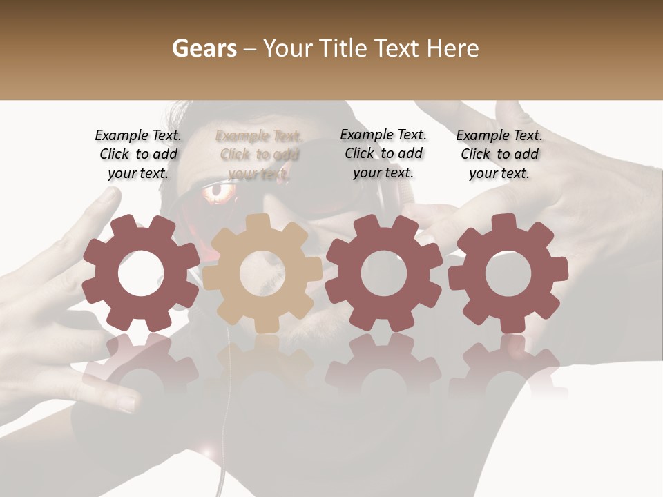 A Man With Headphones And Sunglasses Listening To Music PowerPoint Template