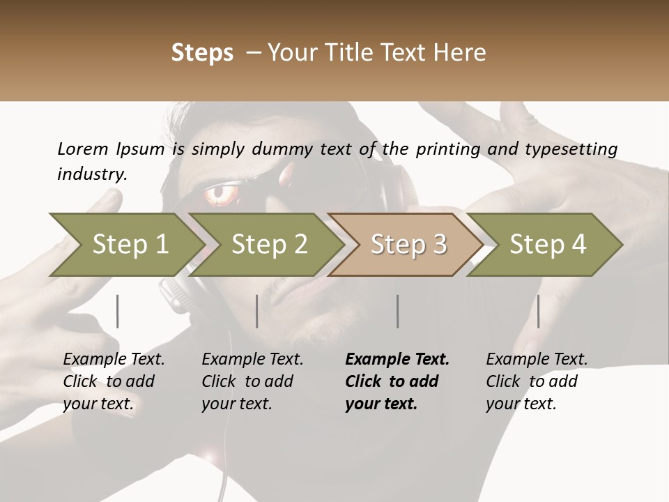 A Man With Headphones And Sunglasses Listening To Music PowerPoint Template
