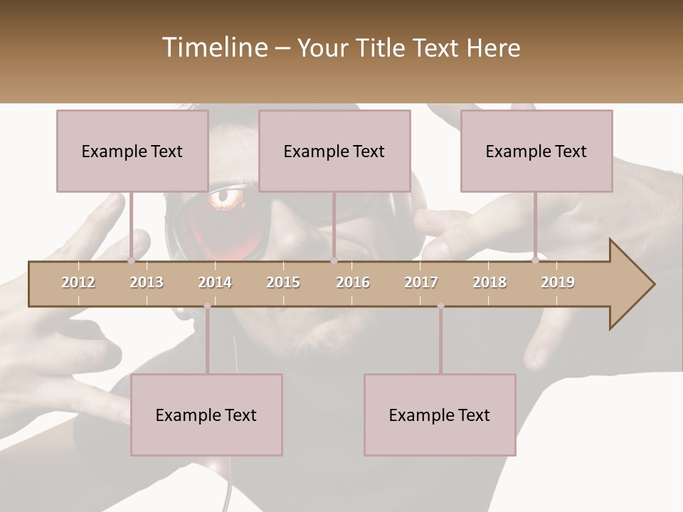 A Man With Headphones And Sunglasses Listening To Music PowerPoint Template