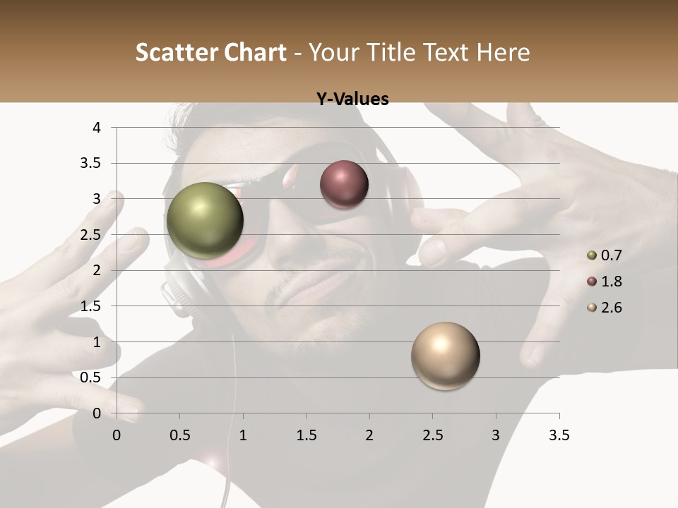A Man With Headphones And Sunglasses Listening To Music PowerPoint Template