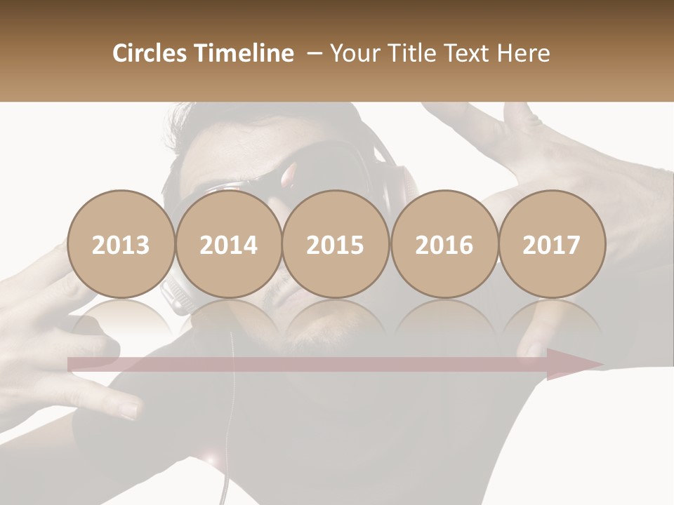 A Man With Headphones And Sunglasses Listening To Music PowerPoint Template