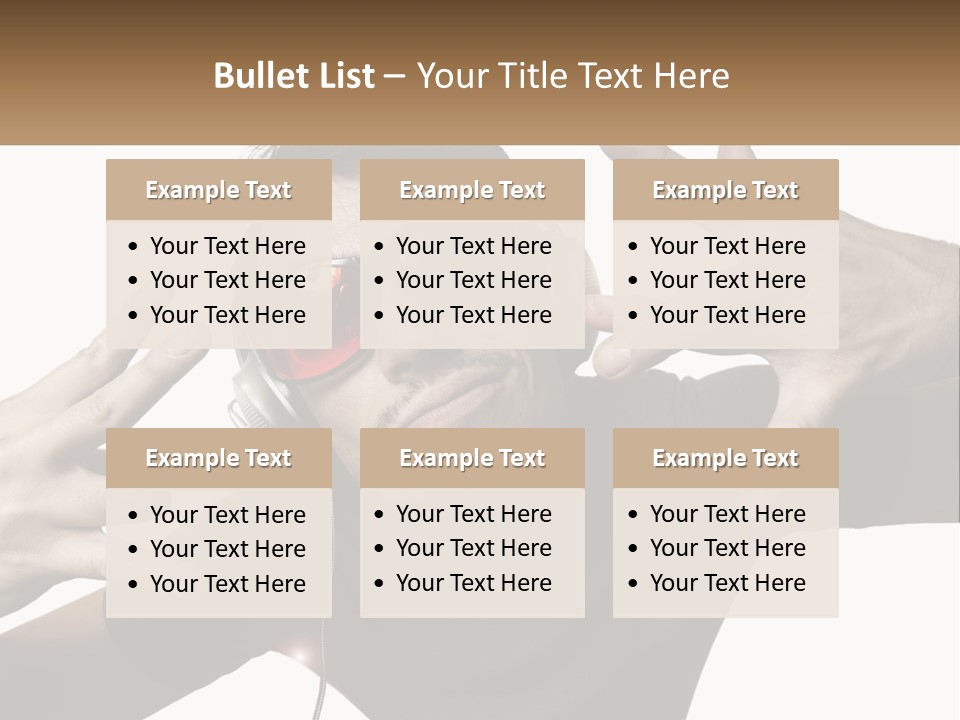 A Man With Headphones And Sunglasses Listening To Music PowerPoint Template