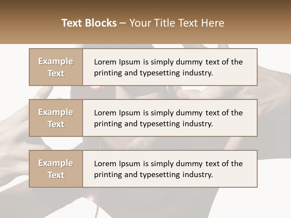 A Man With Headphones And Sunglasses Listening To Music PowerPoint Template
