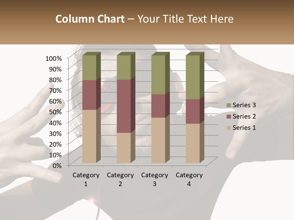 A Man With Headphones And Sunglasses Listening To Music PowerPoint Template