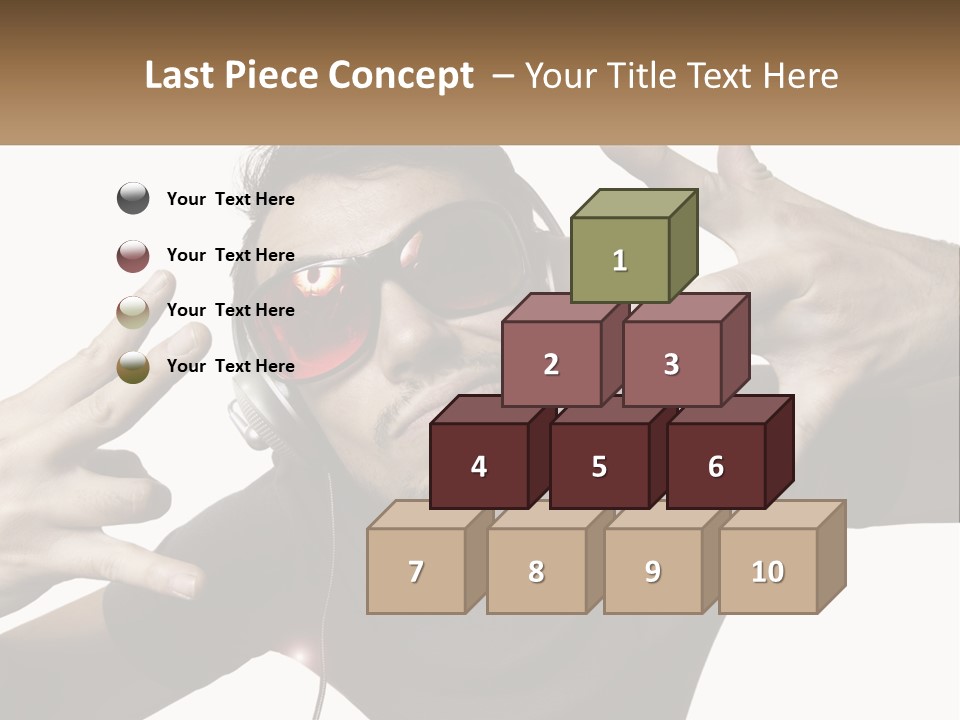 A Man With Headphones And Sunglasses Listening To Music PowerPoint Template