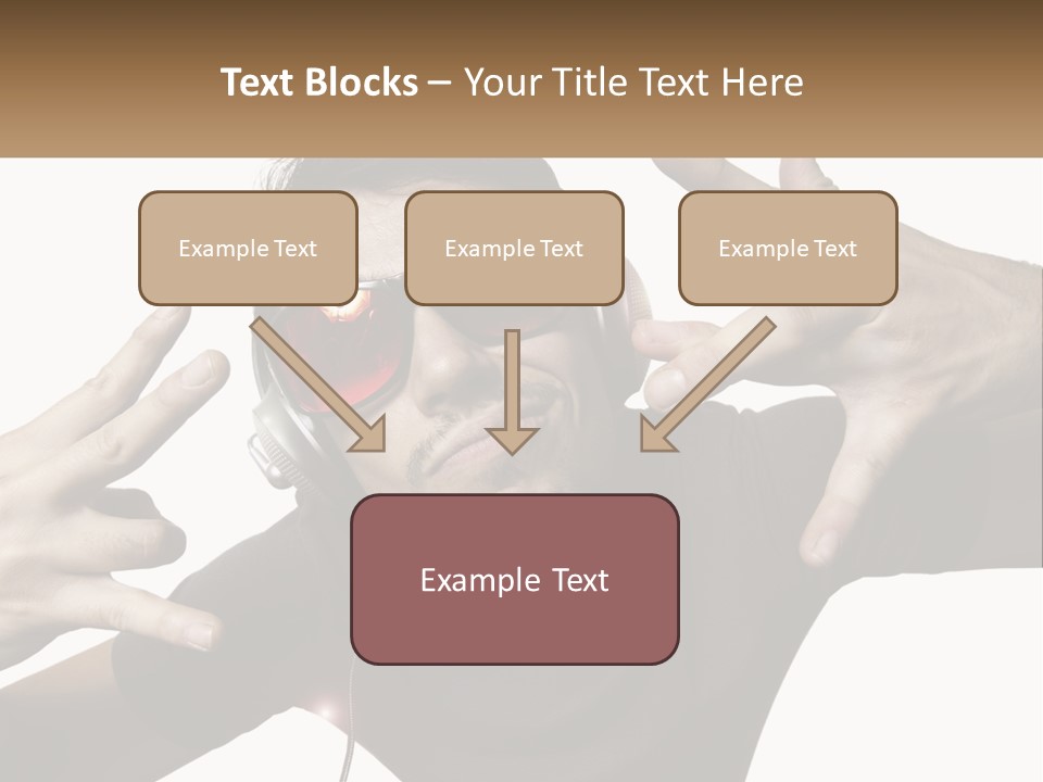 A Man With Headphones And Sunglasses Listening To Music PowerPoint Template
