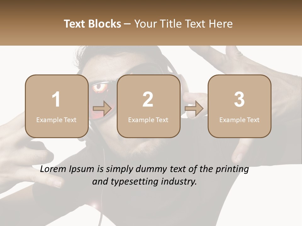 A Man With Headphones And Sunglasses Listening To Music PowerPoint Template