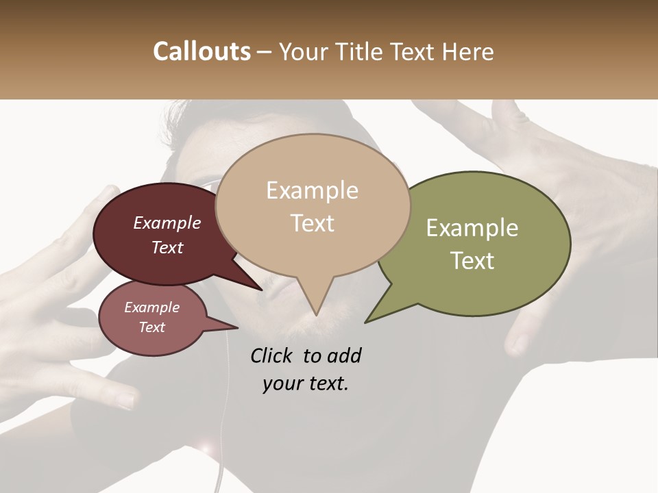 A Man With Headphones And Sunglasses Listening To Music PowerPoint Template