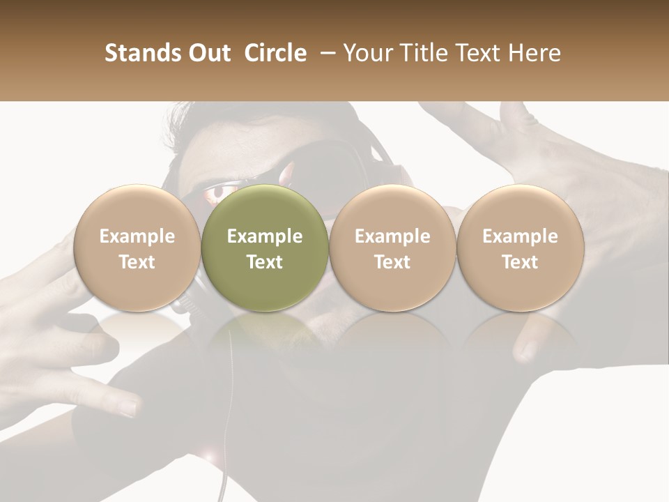 A Man With Headphones And Sunglasses Listening To Music PowerPoint Template