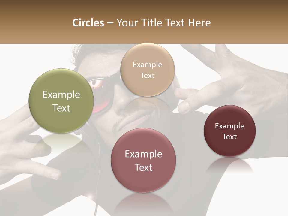 A Man With Headphones And Sunglasses Listening To Music PowerPoint Template