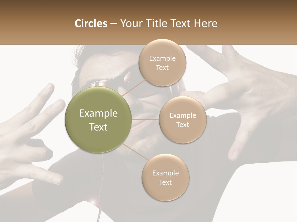 A Man With Headphones And Sunglasses Listening To Music PowerPoint Template