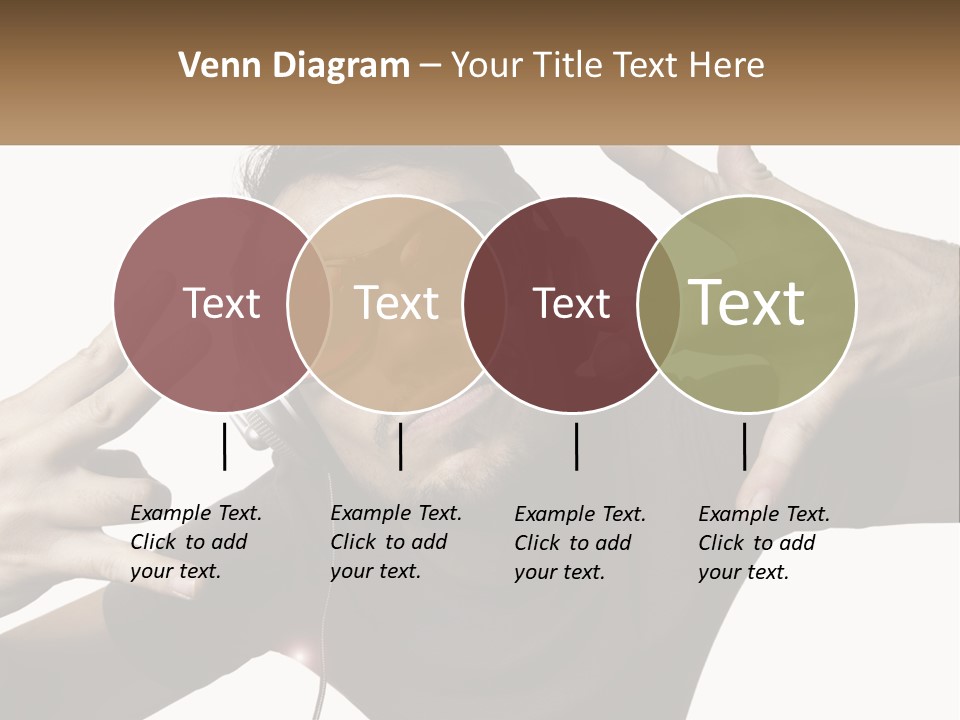 A Man With Headphones And Sunglasses Listening To Music PowerPoint Template