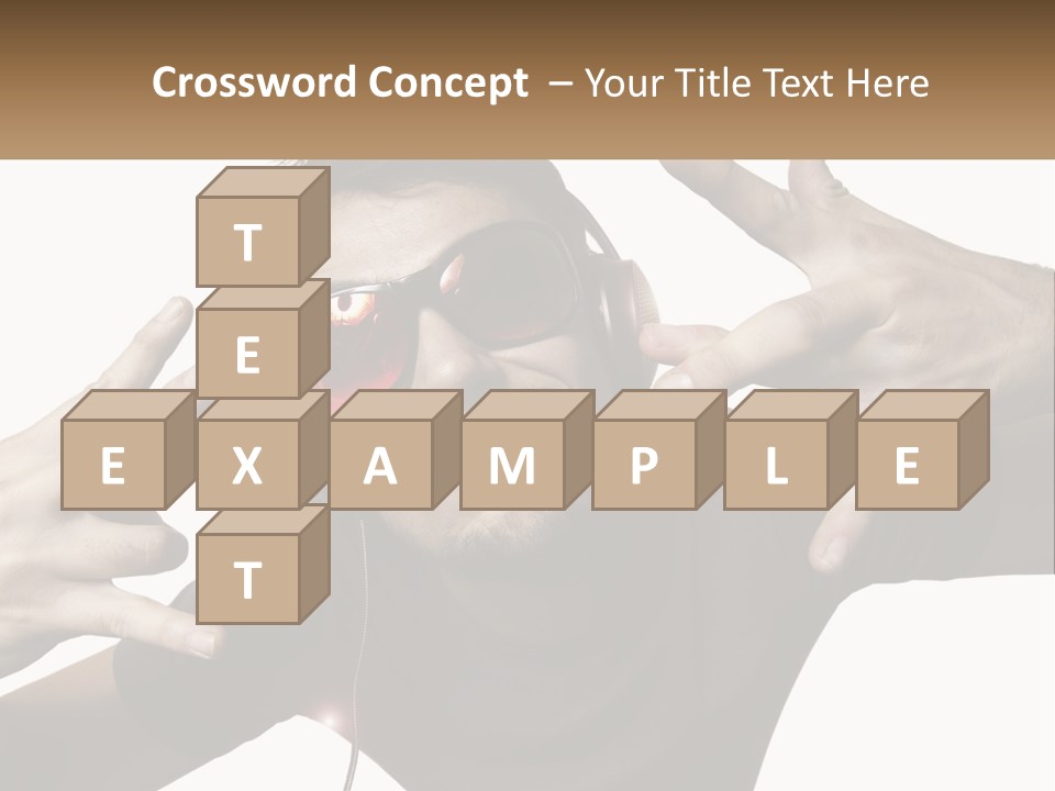 A Man With Headphones And Sunglasses Listening To Music PowerPoint Template