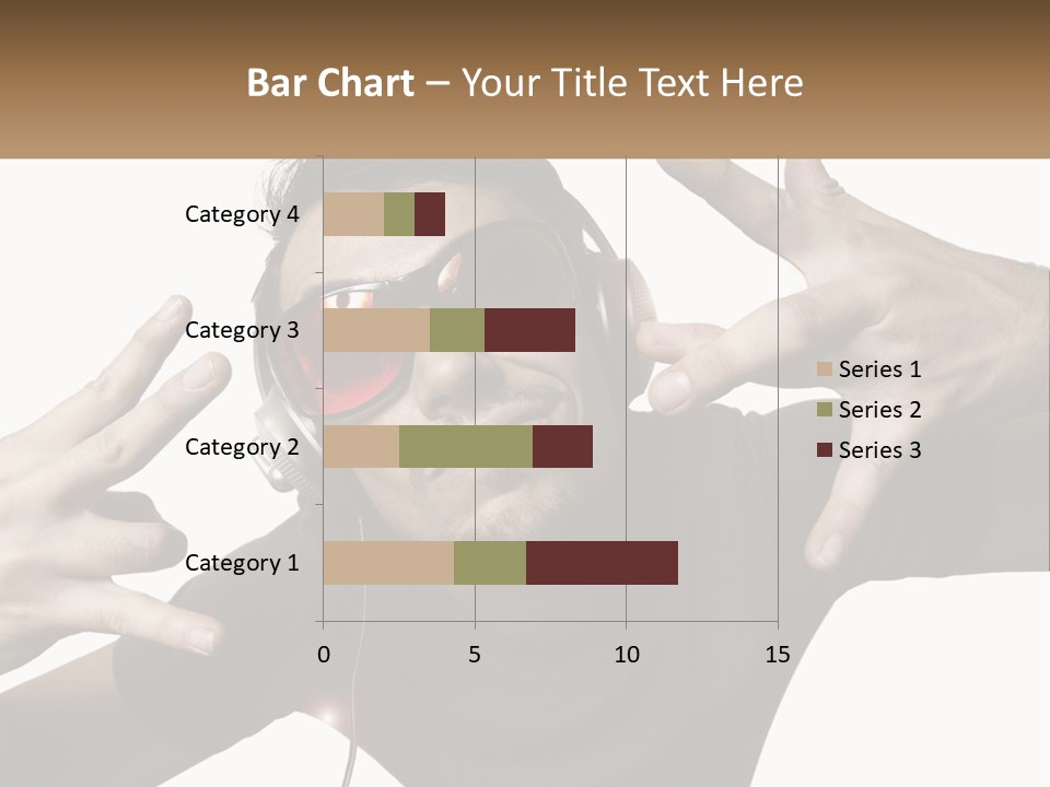A Man With Headphones And Sunglasses Listening To Music PowerPoint Template