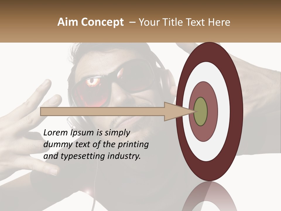 A Man With Headphones And Sunglasses Listening To Music PowerPoint Template