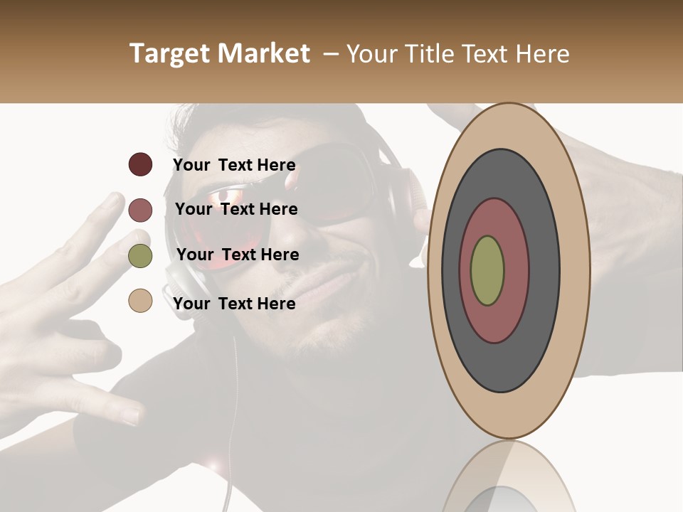 A Man With Headphones And Sunglasses Listening To Music PowerPoint Template