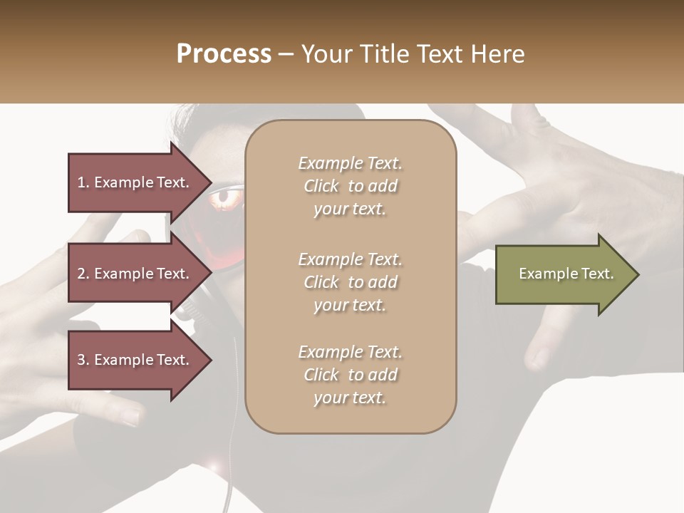 A Man With Headphones And Sunglasses Listening To Music PowerPoint Template