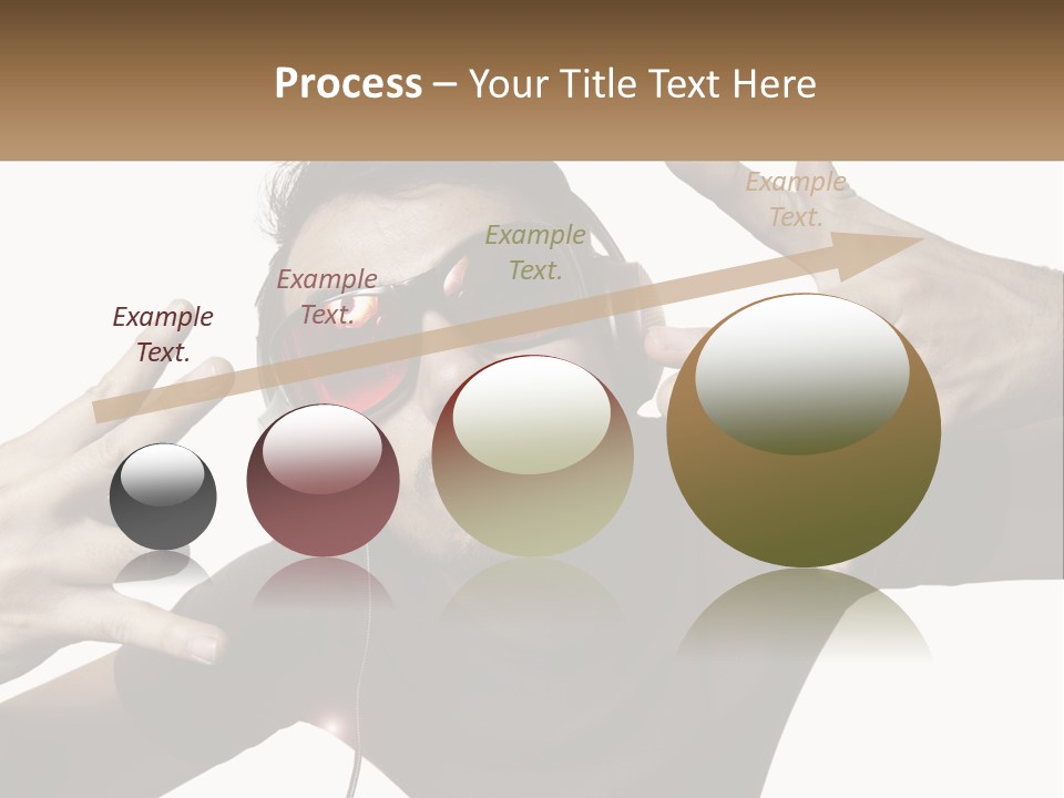 A Man With Headphones And Sunglasses Listening To Music PowerPoint Template