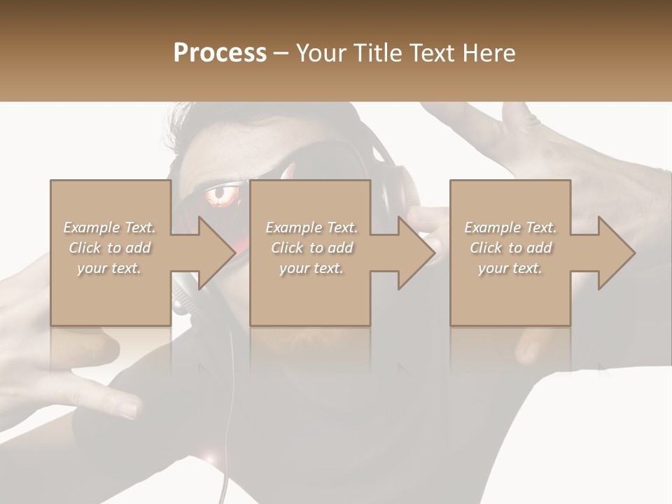 A Man With Headphones And Sunglasses Listening To Music PowerPoint Template