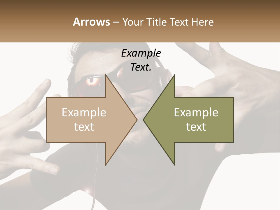 A Man With Headphones And Sunglasses Listening To Music PowerPoint Template