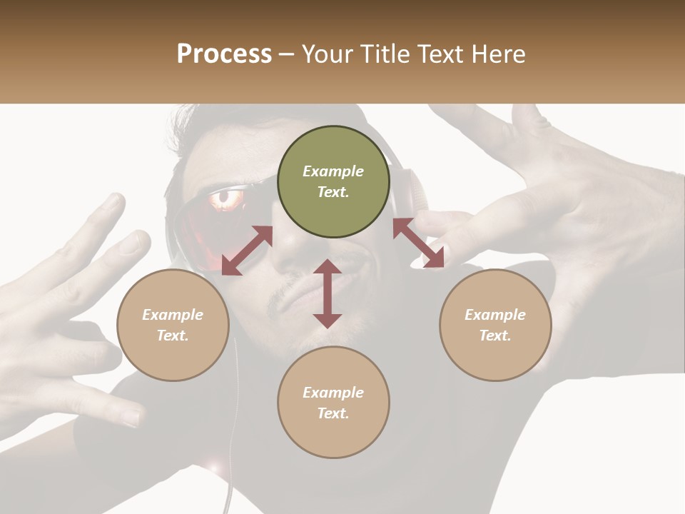 A Man With Headphones And Sunglasses Listening To Music PowerPoint Template