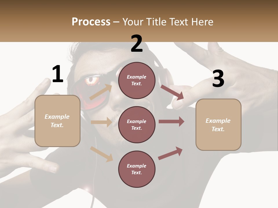 A Man With Headphones And Sunglasses Listening To Music PowerPoint Template