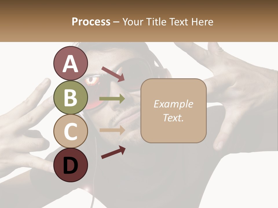 A Man With Headphones And Sunglasses Listening To Music PowerPoint Template