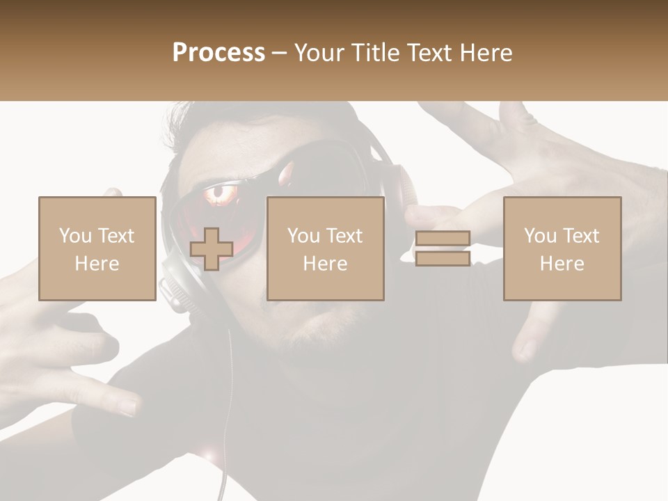 A Man With Headphones And Sunglasses Listening To Music PowerPoint Template